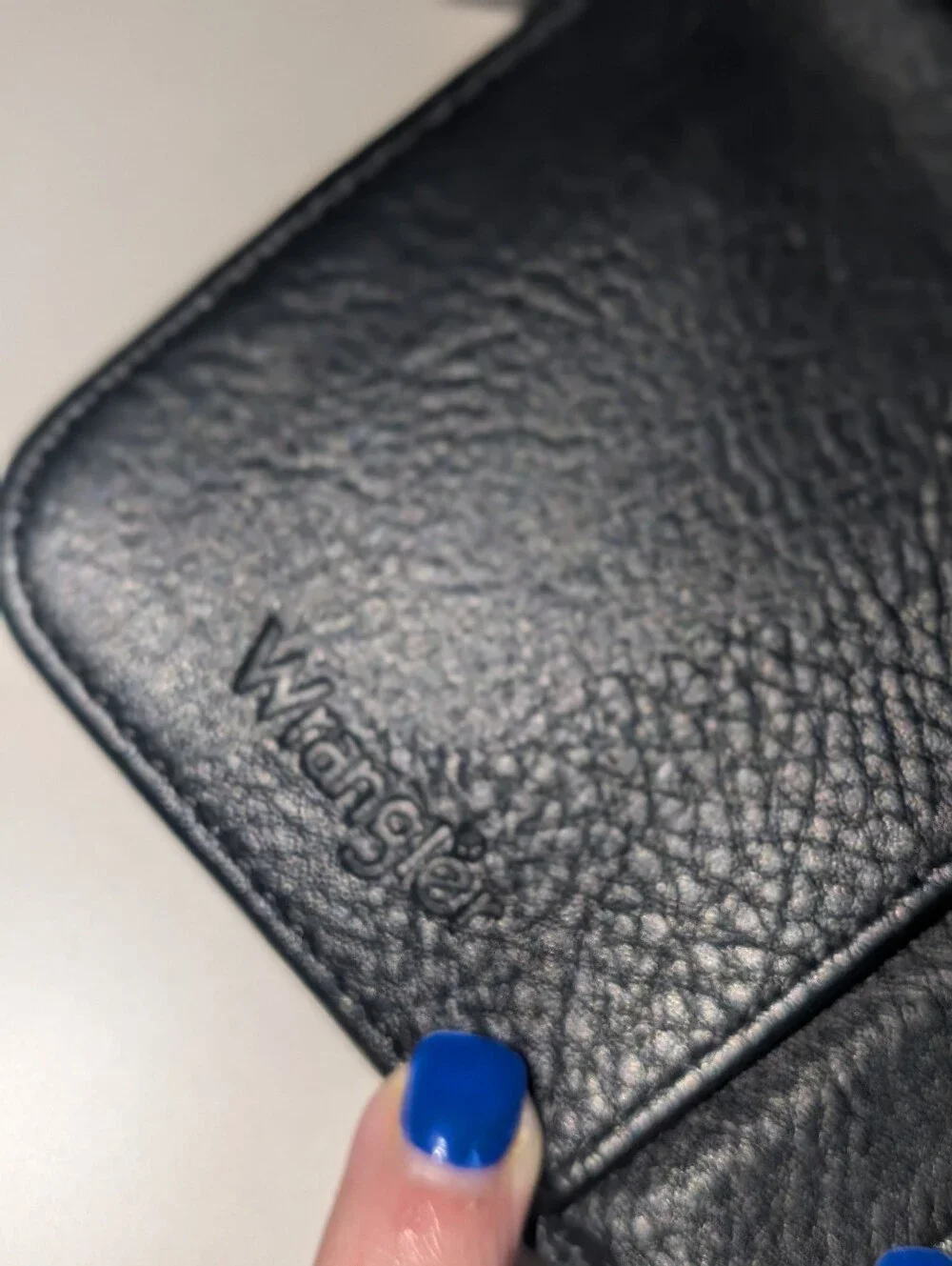 Wrangler Black Leather Crossbody Wallet
